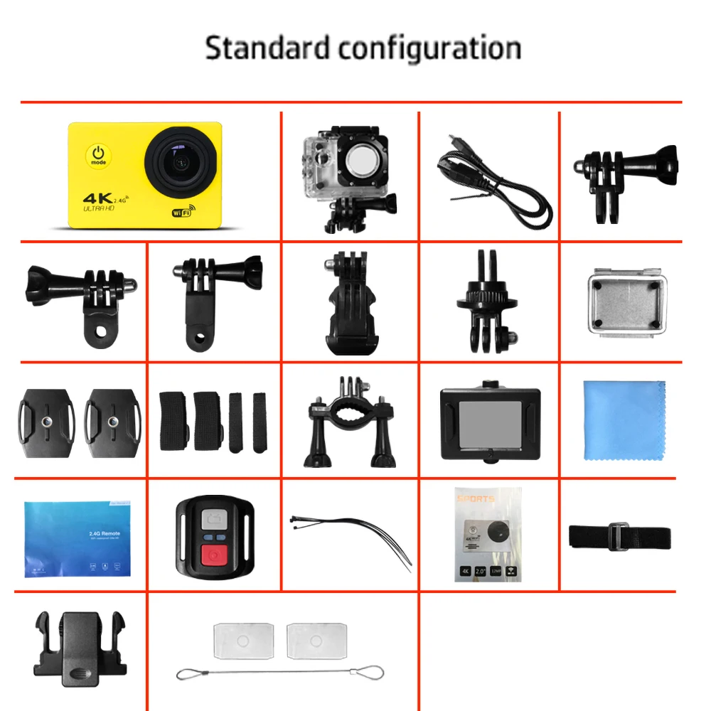 Kebidumei Водонепроницаемая Экшн-камера HD 4k wifi 2,0 'экран 170d подводный 1080p Спортивная камера Go Extreme Pro wifi камера