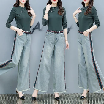 

2019 New Arrival Pullover Office Lady Two Piece Set Top And Pants Solid Year-old Female Costume Summer Costumes For Women