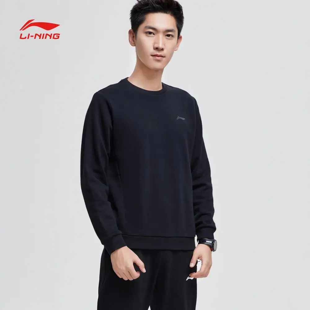 Li Ning мужской тренировочный свитер теплый комфортный обычный крой 69% хлопок 31%