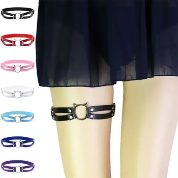 

Womens Sexy Faux Leather Leg Belt Hollow Out Cat Anti-Slip Thigh Ring Harness