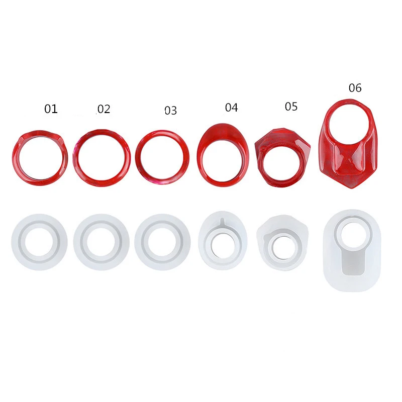 Прозрачная силиконовая форма для эпоксидной смолы УФ-смолы набор колец формы кольца инструменты для изготовления ювелирных изделий