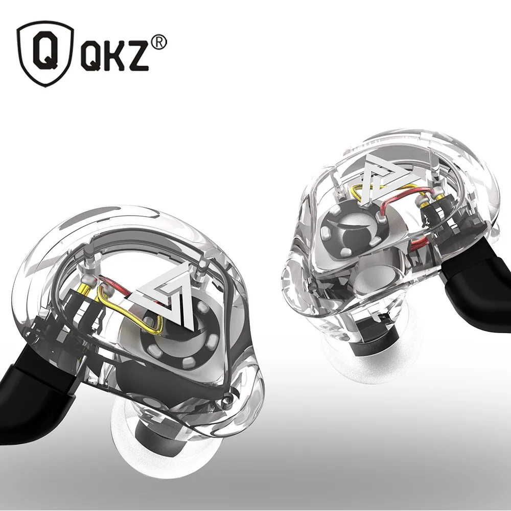 QKZ VK1 Running Sport Earphone for Mobile Phone 4DD In Ear Earphone Hybrid Headset Bass Earbuds With Mic Replaced Cable