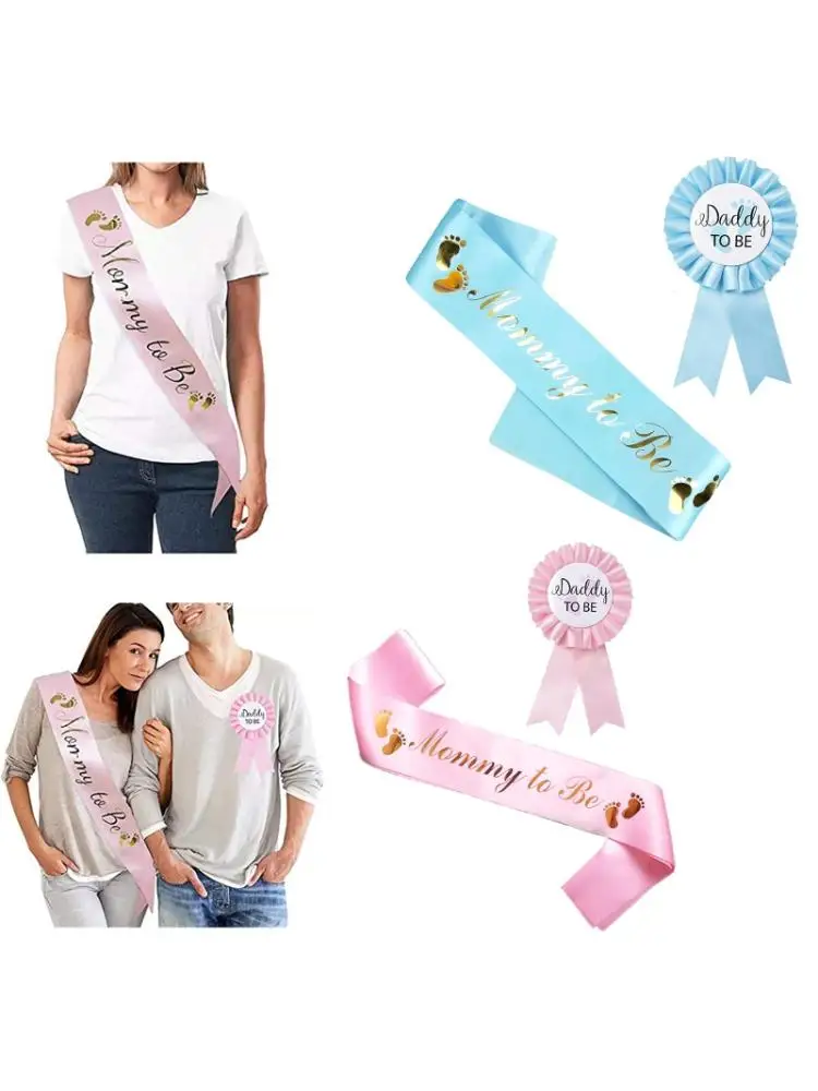 Mommy to Be Sash Daddy Badge Kit Baby Shower Decoration Gender Reveals | Дом и сад