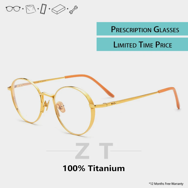 

ZT 2020 Titanium Round Clear Glasses Women Myopia Glasses Brand Design Eyeglass Frames Ultralight Handmade Eyewear
