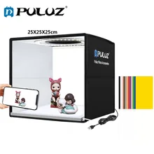 PULUZ 25cm Lightbox Folding Mini Photo Studio Light Box Photography Lighting Shooting Tent Box kits&6 Background papers/12colors