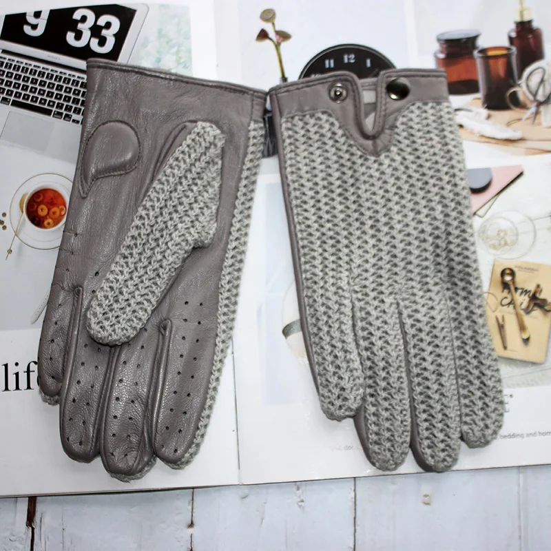 염소 가죽 터치 스크린 가죽 장갑, 여성용 오토바이 라이딩, 안감 없는 사계절 얇은 자동차 운전, 풀 핑거 드라이버
