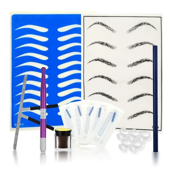 

16Pcs Professional Eyebrow Tattoo Practice Kit Manual Microblading Set Semi-permanent Tattoo Learner Practice Training Kits