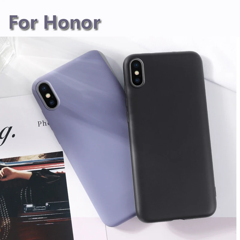 

10pcs Liquid Soft TPU Silicone Case For Huawei Honor 20 20i Pro V20 9X 8X 8A Max Enjoy 9 SE Plus Play Rubber Retro Simple Cover