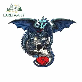 

EARLFAMILY 13cm x 9.8cm For Powell Peralta Dragon Skull Fine Decal Scratch-Proof Sticker Vinyl Car Wrap Suitable For VAN RV