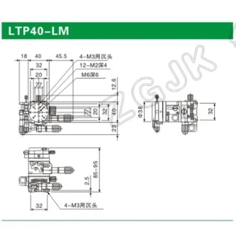 XYZR Axis 40*40mm 4 axis Platform Manual Linear Stage Bearing Tuning Sliding Table LTP40-L XYZR40-L 9.8N