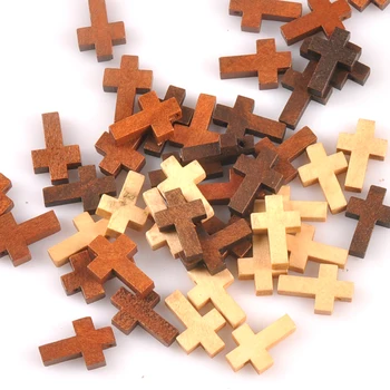 

Cross Beads Wood DIY Craft Supplies Hanging Ornament Pendant Kids Gifts Unfinished Wooden Decoration Arts And Crafts 50pcs m2575