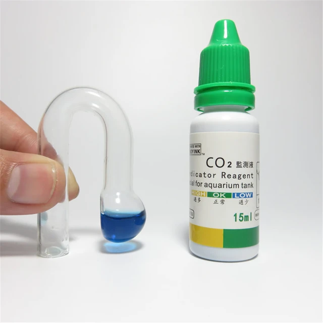 LANDUM Solution d'indicateur de CO2 pour aquarium, liquide d'essai,  fournitures à long terme