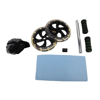 

Abdominal Wheel Roller Exercise Wheel Dual Wheels for Home Gym Abdominal Muscle Wheel with 2PCS Resistance Training Bands Tube