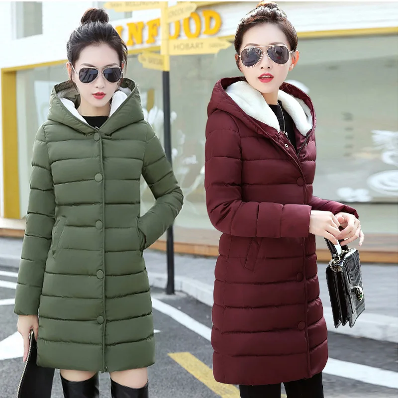 

2018 New Style Thick Cotton-padded Clothes Women's Mid-length Slim Fit down Jacket Cotton-padded Clothes Fashion Women's WOMEN'S