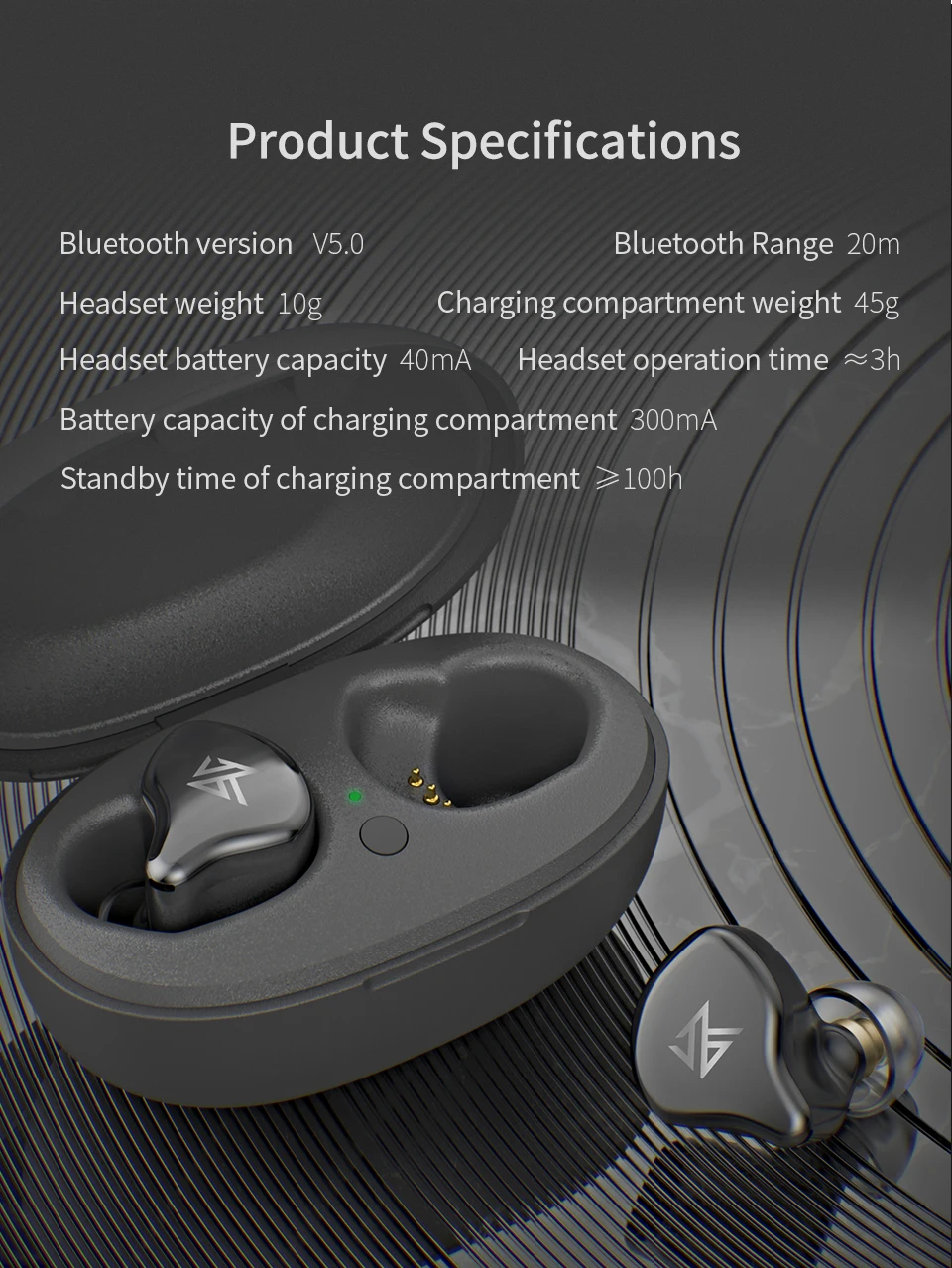 KZ S1 S1D TWS настоящие беспроводные наушники Bluetooth 5,0 динамические/гибридные наушники с сенсорным управлением шумоподавление Спортивная гарнитура