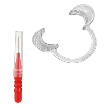 

Brush 50Pcs Tooth Pick Flossing Head Oral & 20 Pack (10 Medium+10 Large) C-Shape Cheek Retractor