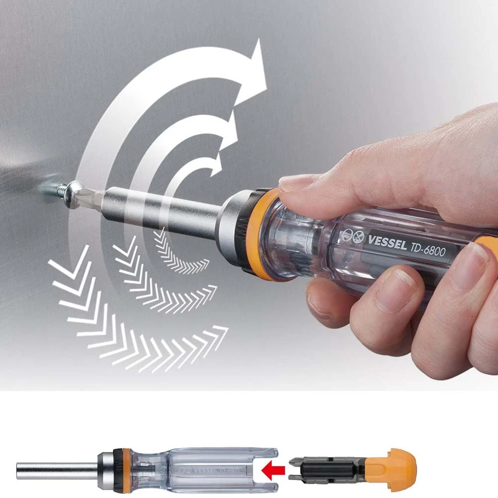 Japan Vessel No.TD Series Ratchet Screwdriver for Resolving Troublesome