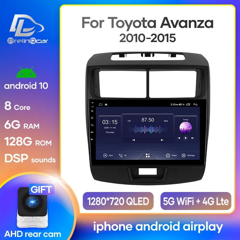 Prelingcar Android 10 0 для TOYOTA Avanza 2010-2014 автомобильное радио мультимедийный видеоплеер