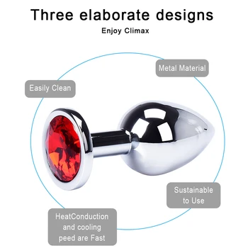 Sex Vibrator Metal Anal Toys For Women Adult Sex Products Men Butt Plug Stainles Steel Anal Plug Sex-toy Anal DildoToys 8 Color 3