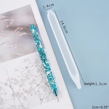 

Crystal Epoxy Resin Pen Ballpoint Holder Mold Plant Flower Pot Silicone Mould M2EA