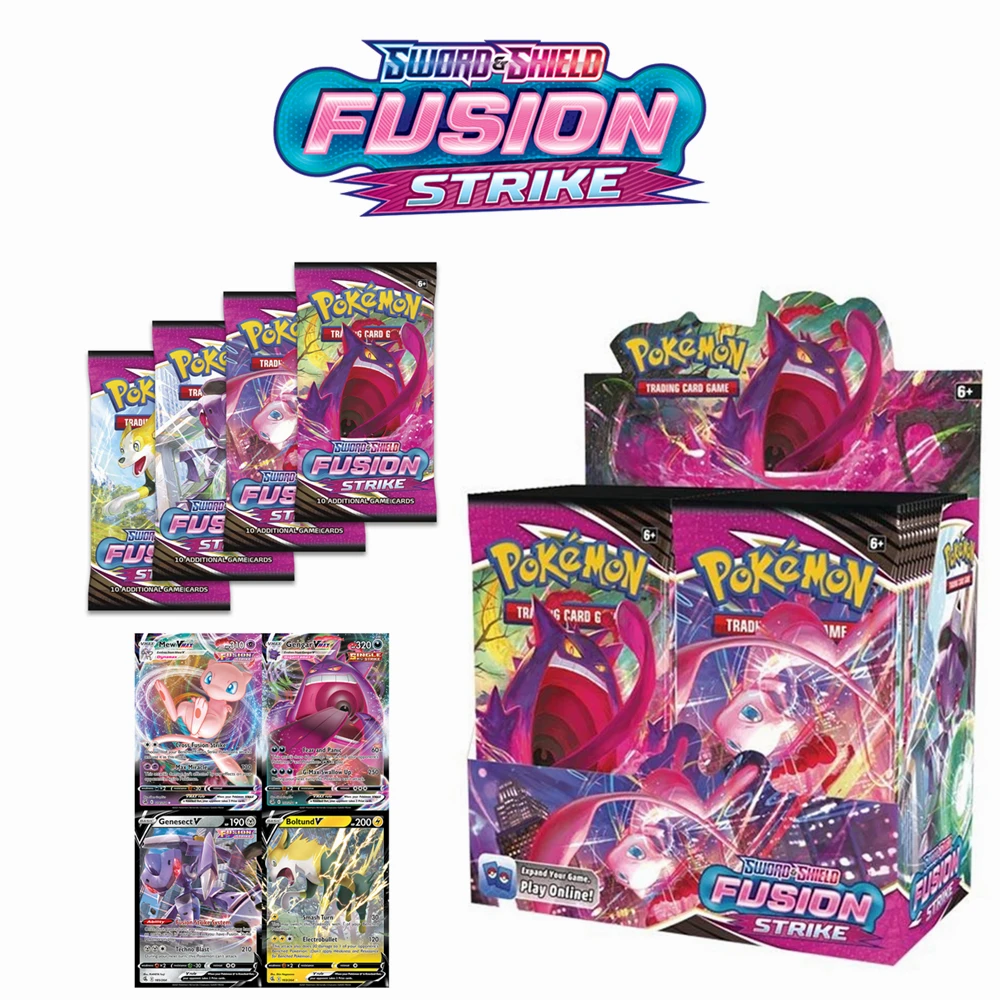 2022 Newest Pokemon 360 Pcs Cards Pokémon TCG Sword and Shield Fusion Strike Booster Box Trading Card Game Collection Toy |