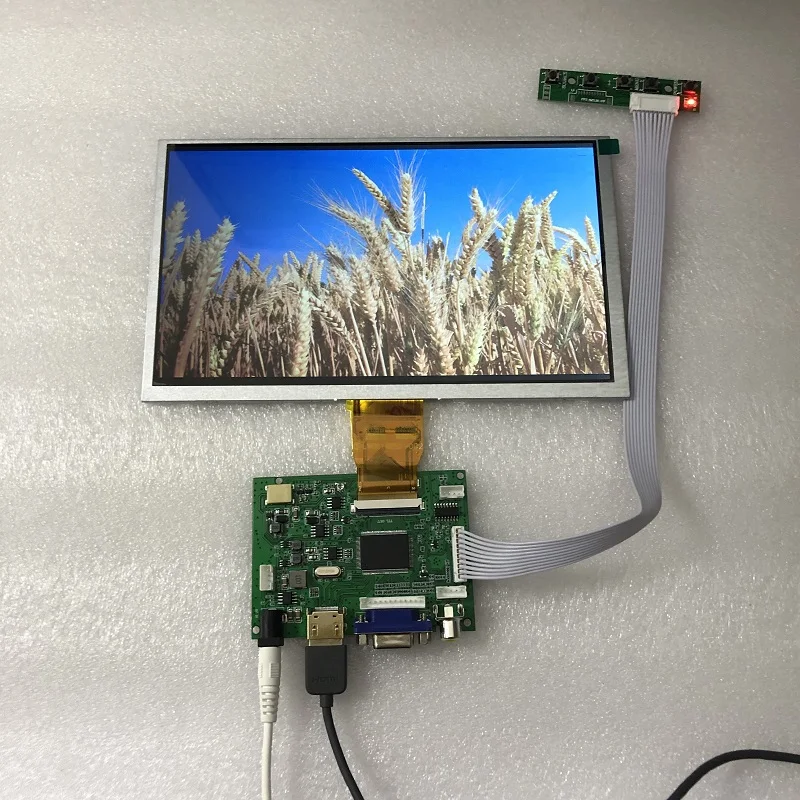 9 ġ ÷  HDMI VGA AV 1024x600 ػ LCD ȭ, TTL 50  ڵ ̹ г
