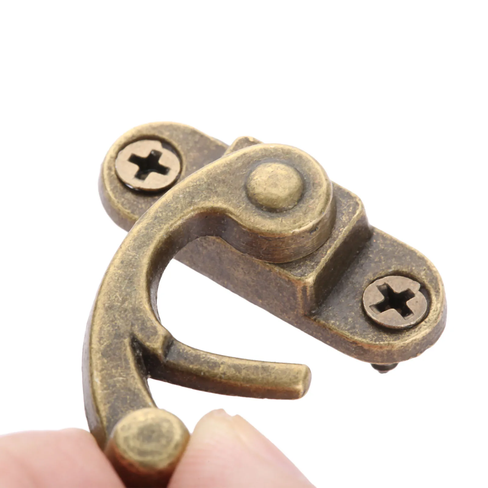 2pcs Antique Iron Padlock Latch Hasp Buckle Horn Catch Clasp Hook Lock For Mini Jewelry Box For Furniture Hardware 29*33mm