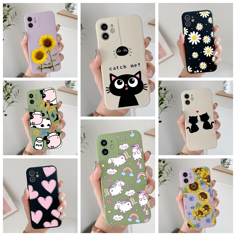 Case Cute Animal Pattern Cover For vivo x20 x21i x23 x27 x30 Pro Square Frame Liquid Silicone TPU Shockproof Protective Shell | Мобильные