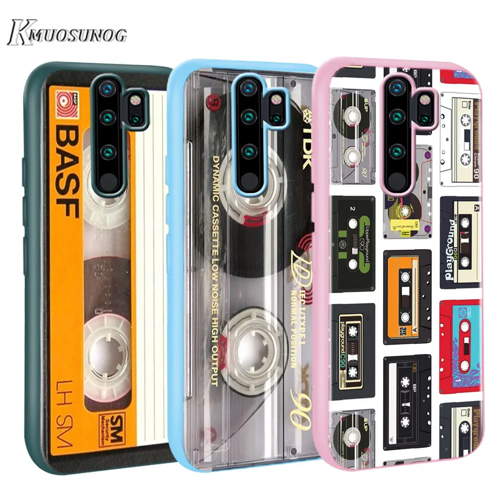 

for Xiaomi Redmi Note 8T 8 7 6 Pro Baseus Candy Color Cover Vintage Magnetic tape Cassette for Redmi Note 5 Pro 5A 4 4X Case