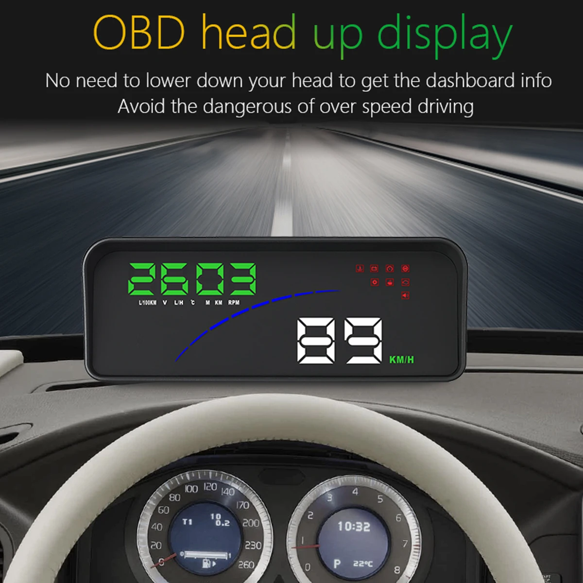 P9 автомобильный HUD OBD gps скорость, Автомобильный дисплей, многофункциональный цифровой измеритель скорости, автомобильный электронный HUD