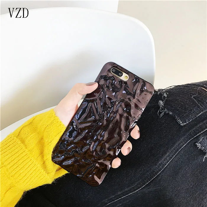 VZD роскошный блестящий чехол из красной оловянной фольги для Iphone 7x7 plus 8 6 6 S 6 plus, блестящий чехол из ТПУ и силикона