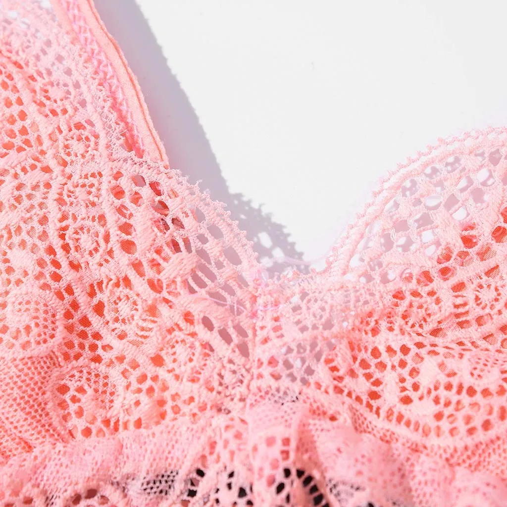 Топы беспроводные бюстгальтеры нижнее белье плюс размер сексуальный кружевной