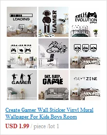 Create Gamer Wall Sticker Vinyl Mural Wallpaper For Kids Boys Room Decoration Decals Ps4 Gaming Poster Decor Door Stickers