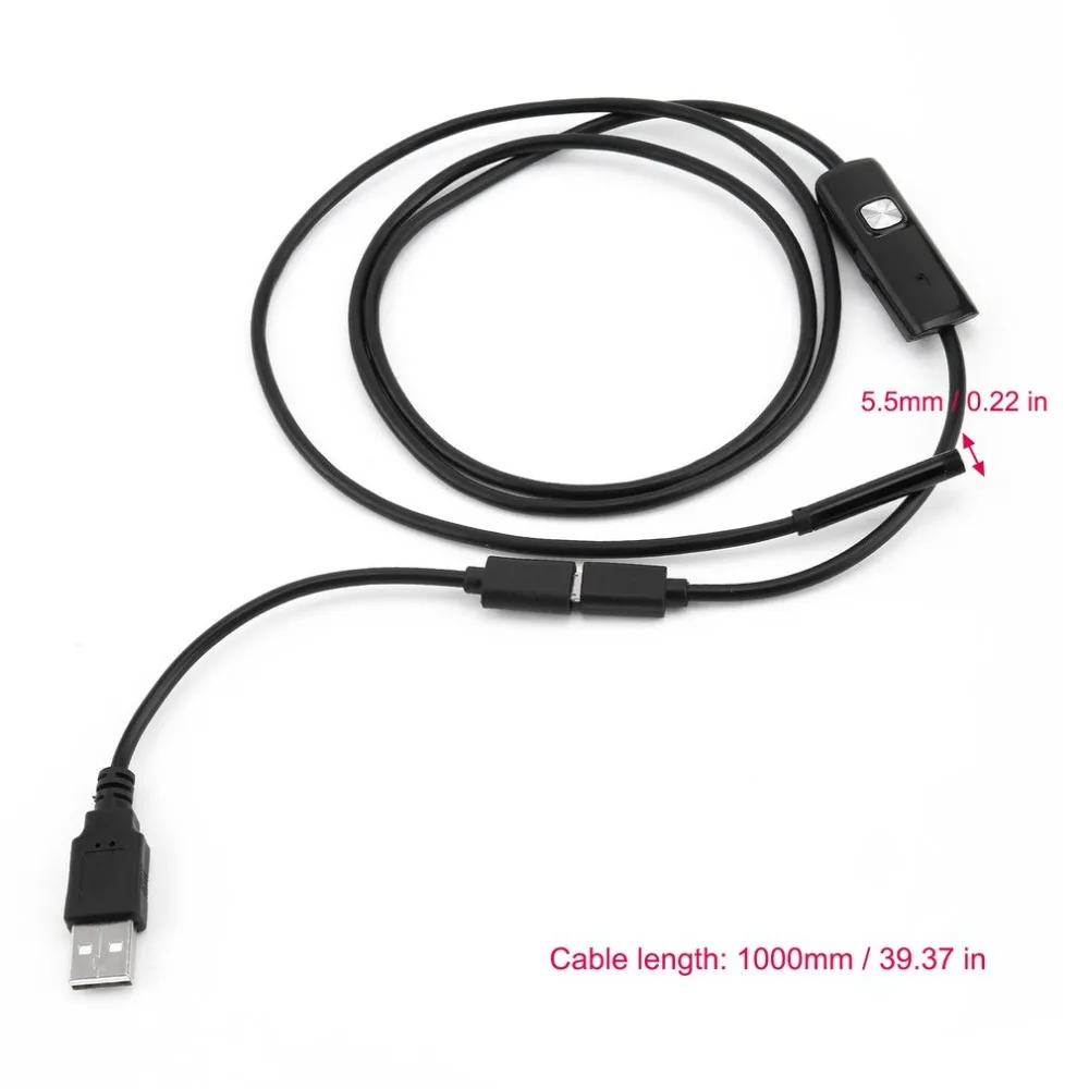 5,5 мм эндоскоп камера HD USB эндоскоп с 6 светодиодный 3,5 м мягкий кабель водонепроницаемый осмотр бороскоп для андроида ПК DFDF