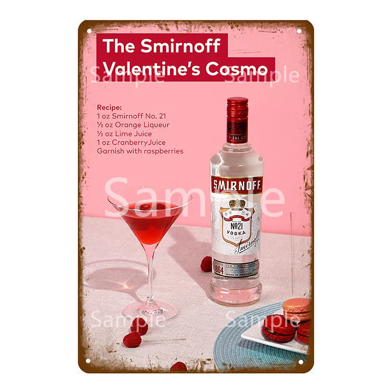 Smirnoff винтажный металлический постер для водки со льдом ретро Рио оловянный знак