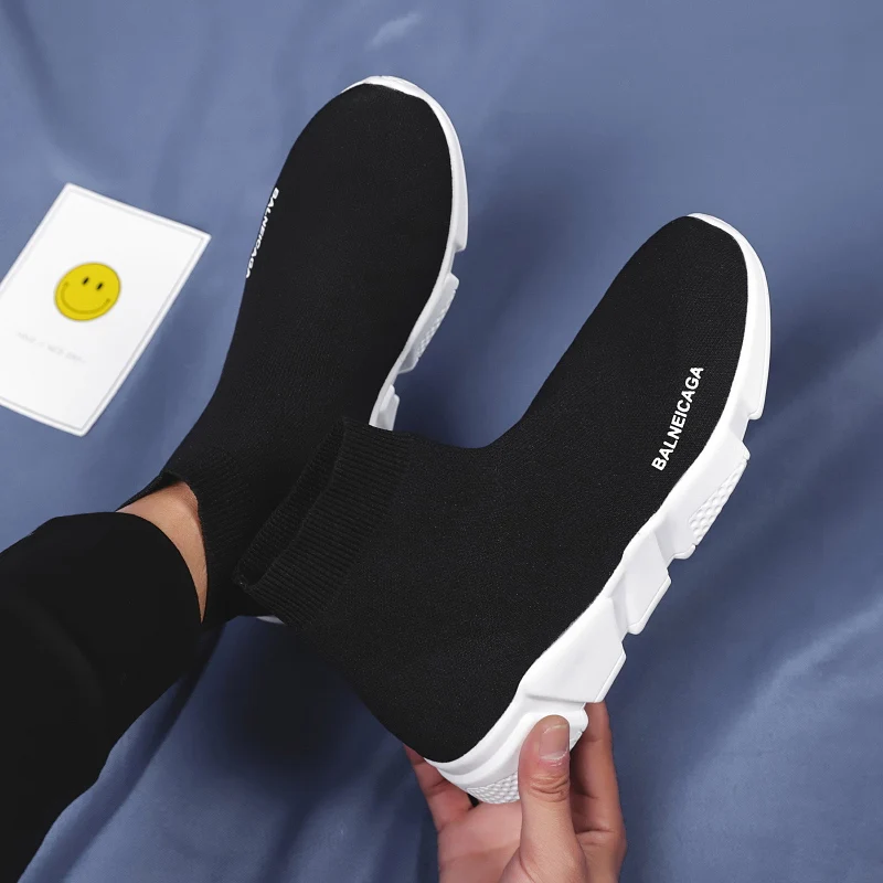 Дышащая пара носков; модная мужская повседневная обувь черного цвета; Chaussures Homme; удобные мужские кроссовки; мужская обувь