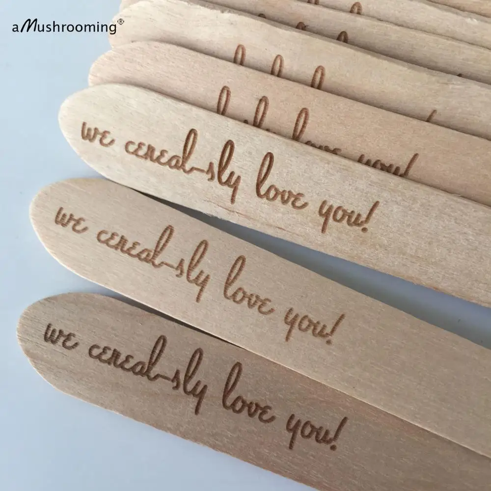 Индивидуализированные деревянные ложки с лазерной гравировкой одноразовая