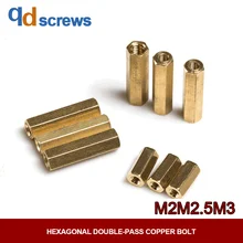 M2M2.5M3M4 Hollow Copper six angle isolation column with internal thread Column with Hexagonal Double-pass Copper bolt YJT 1046 100 200l kit for distillation stainless steel column with copper bubble plates