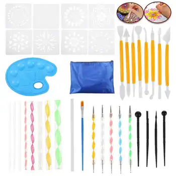 

37Pcs/set DIY Mandala Dotting Tools Set For Painting Rocks Dot Kit Rock Stone Painting Pen Polka Dot Art Tool Template Cosmetic