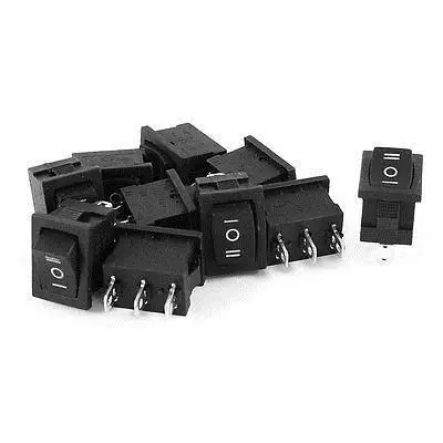 

10 Pcs Black SPDT 3 Terminals On/Off/On Rocker Switch AC 6A/250V 10A/125V