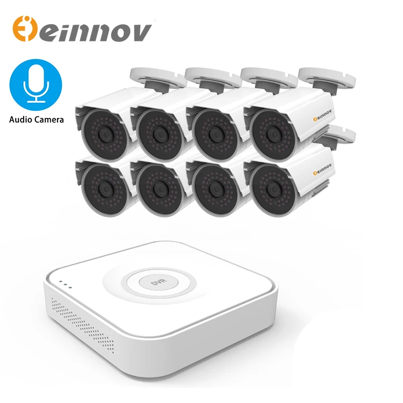  Einnov 8CH 2MP 1080P CCTV NVR Home Security System Kit DVR AHD Cameras Audio Cameras HD P2P Outdoor - 4.00021E+12