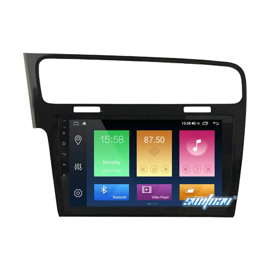 Автомобильный DVD-проигрыватель на Android 10 для VOLKSWAGEN GOLF 7 (черный) автомобильный