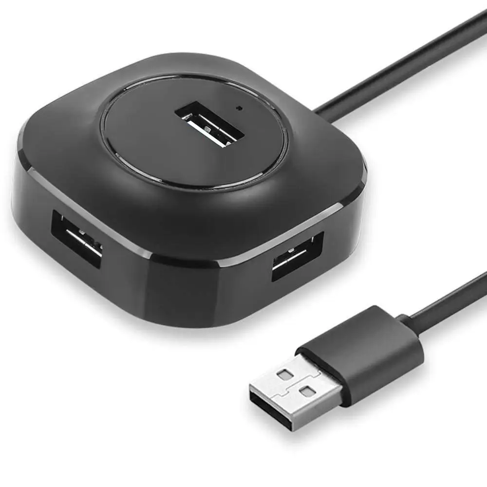 USB 2,0 концентратор 4 порта, usb-хаб разветвитель портативный супер скорость совместим для ноутбука