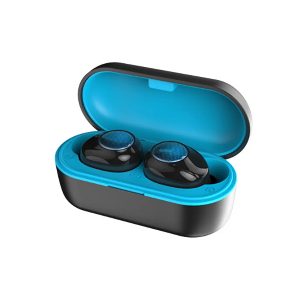 Blue Bluetooth настоящие беспроводные наушники, стерео наушники, мини водонепроницаемые наушники, Спортивная гарнитура с микрофоном для смартфонов# D2 - Цвет: Blue
