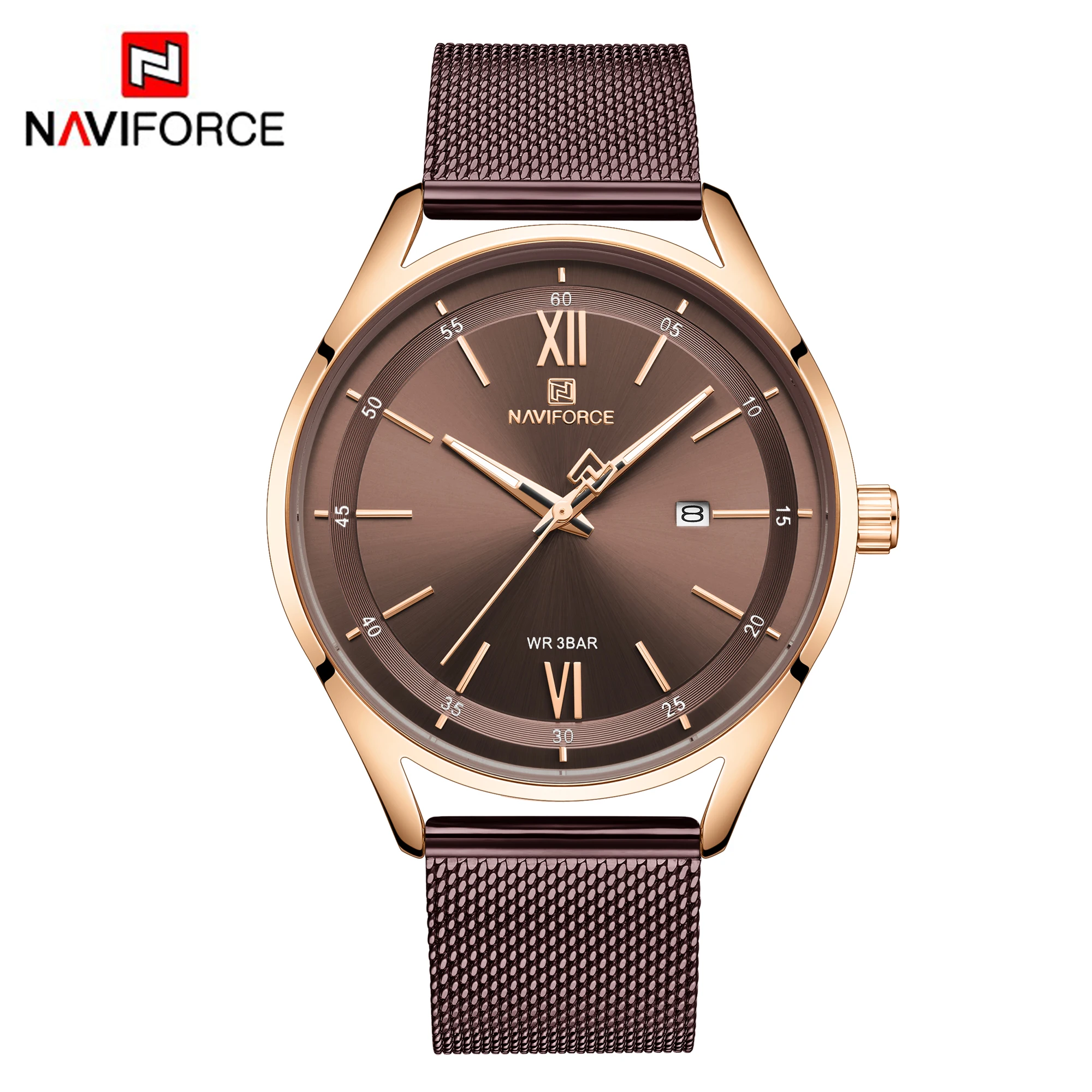 

New NAVIFORCE Ultra-thin Steel Mesh Quartz Watch Luxury Brand Couple Watches Fashion Stainless Waterproof Watch Relogio Feminino