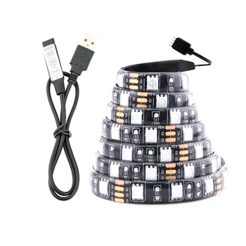 

USB Strip LED Light PC 5 V RGB 5050 60Led/m USB 3 17 24 Key Controller 5V Led Strip Lights Not Waterproof Tape Lamp TV Backlight