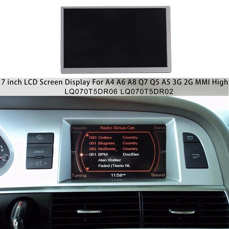 7 Inch LCD Display Screen For- A4 A6 A8 Q7 Q5 A5 3G 2G MMI High Car DVD GPS Navigation Aadio LQ070T5DR06 LQ070T5DR02 | Автомобили и