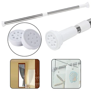 

Adjustable Telescoping Shower Curtain Rods Metal Extendable Telescopic Pole Rod Hanger For Curtain Wardrobe Rack Bathroom supply