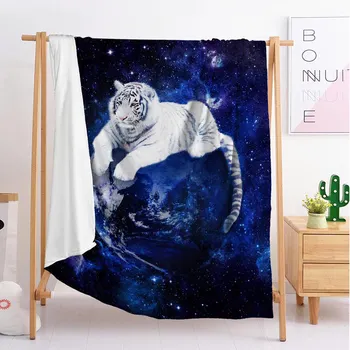 

2020 King Tiger animal Custom blankets Large and small size throw blanket tapestry sleeping blanket flannel blanket bedding