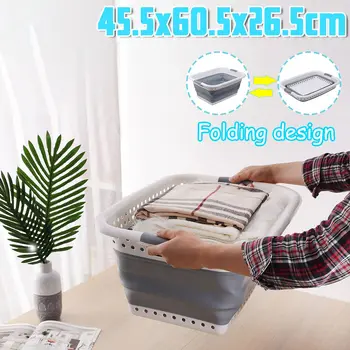 

Portable Collapsible Bucket Multifunctional Foldable Storage Basket Organizer with Handle Bathroom Kitchen Storage Containers